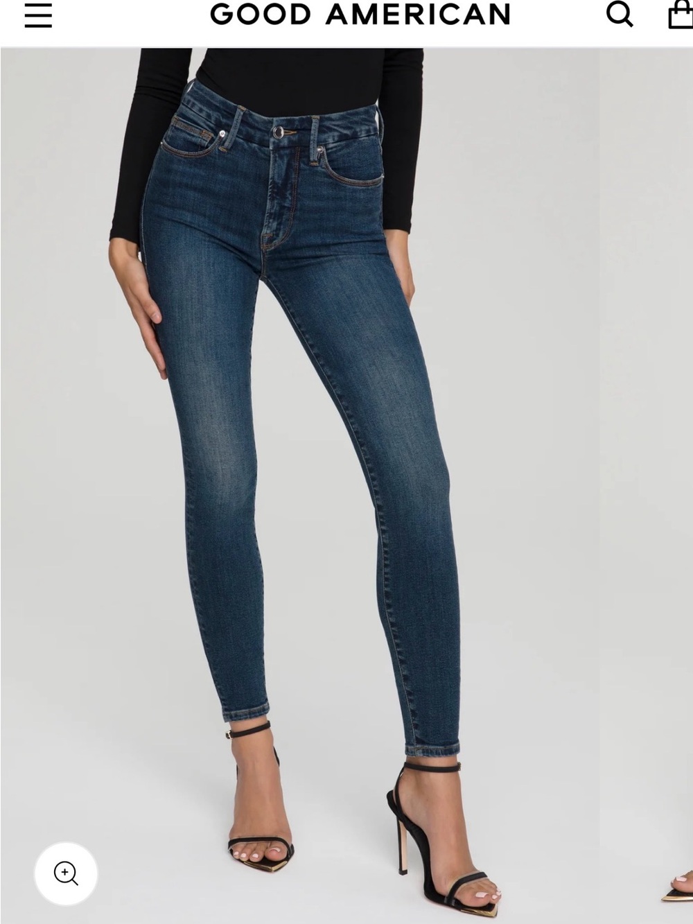Good American High-Rise Skinny Jeans in Dark Blue 609 short 27/4